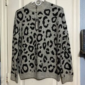 Principles size 8 gray & black sweater. NWT
